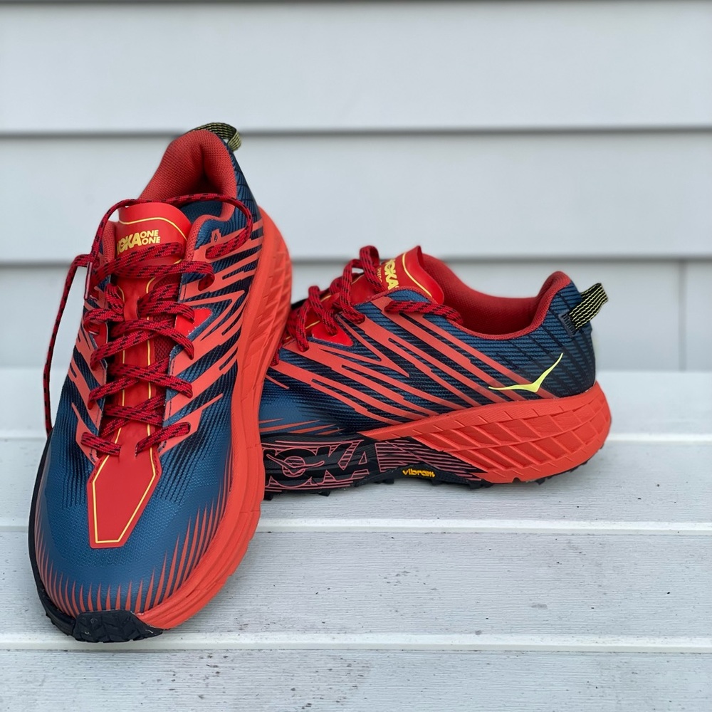 Men’s 👔 HOKA Speedgoat 4 - Men Trail-Running Shoes - Fiesta/Provincial Blue